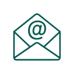 Icon, dark green, email envelope