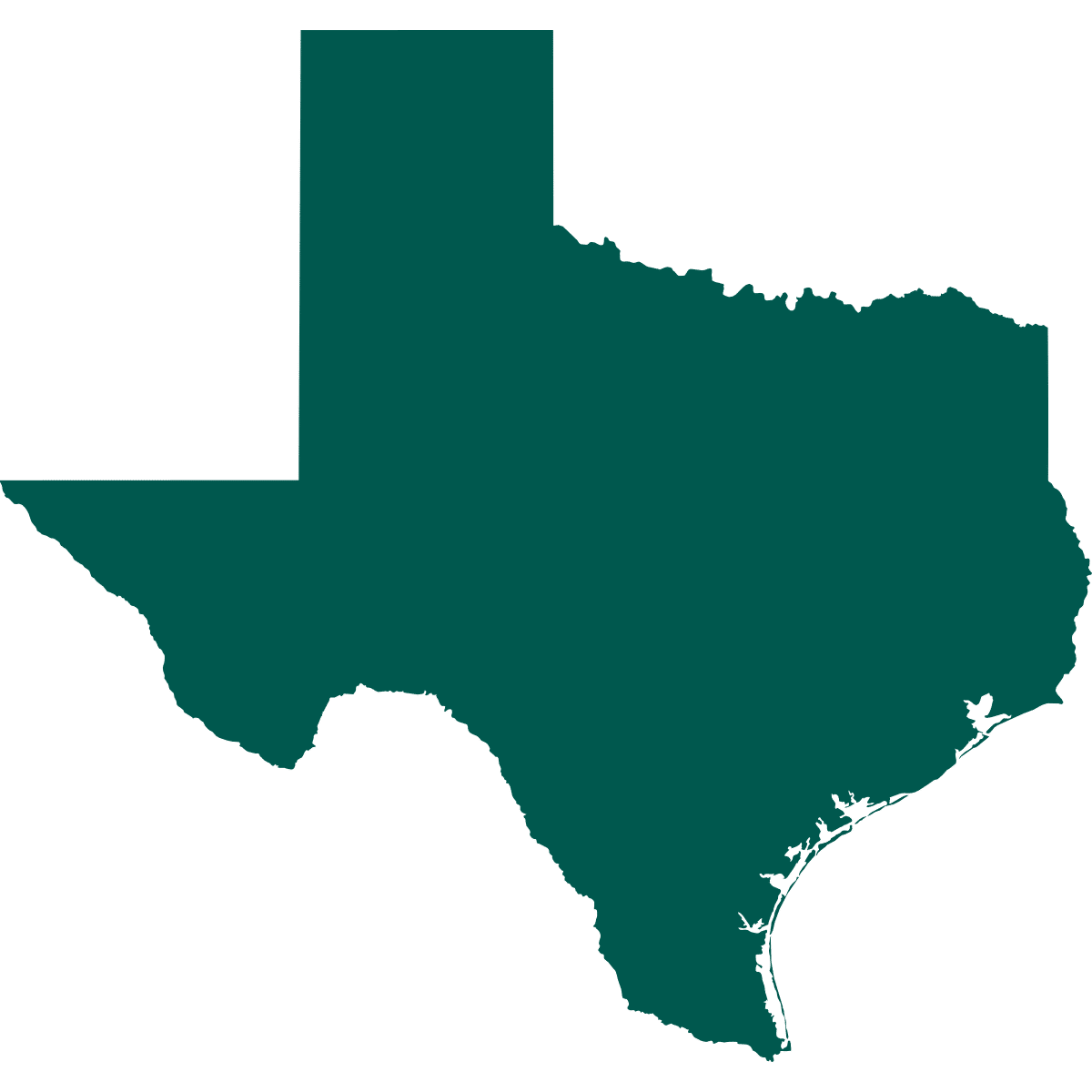 Outline of the state of Texas