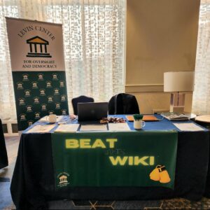 Conference Table for the Levin Center with banner stand