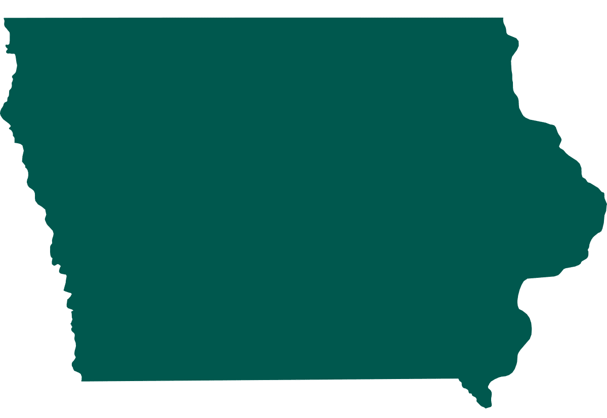 Outline of the state of Iowa