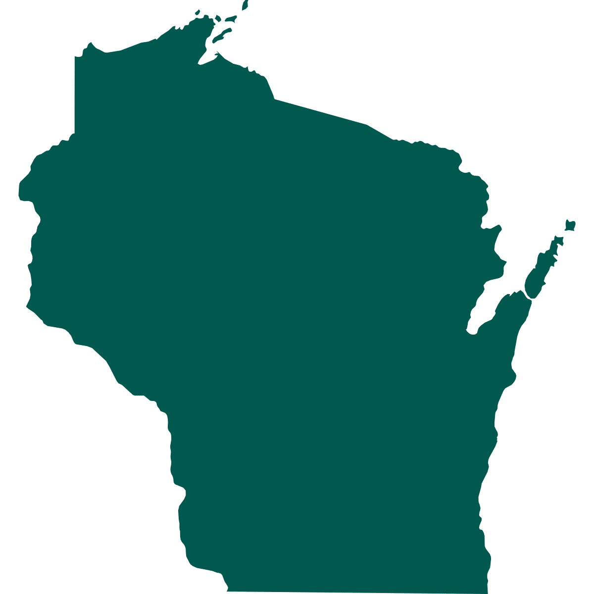 Outline of state of Wisconsin